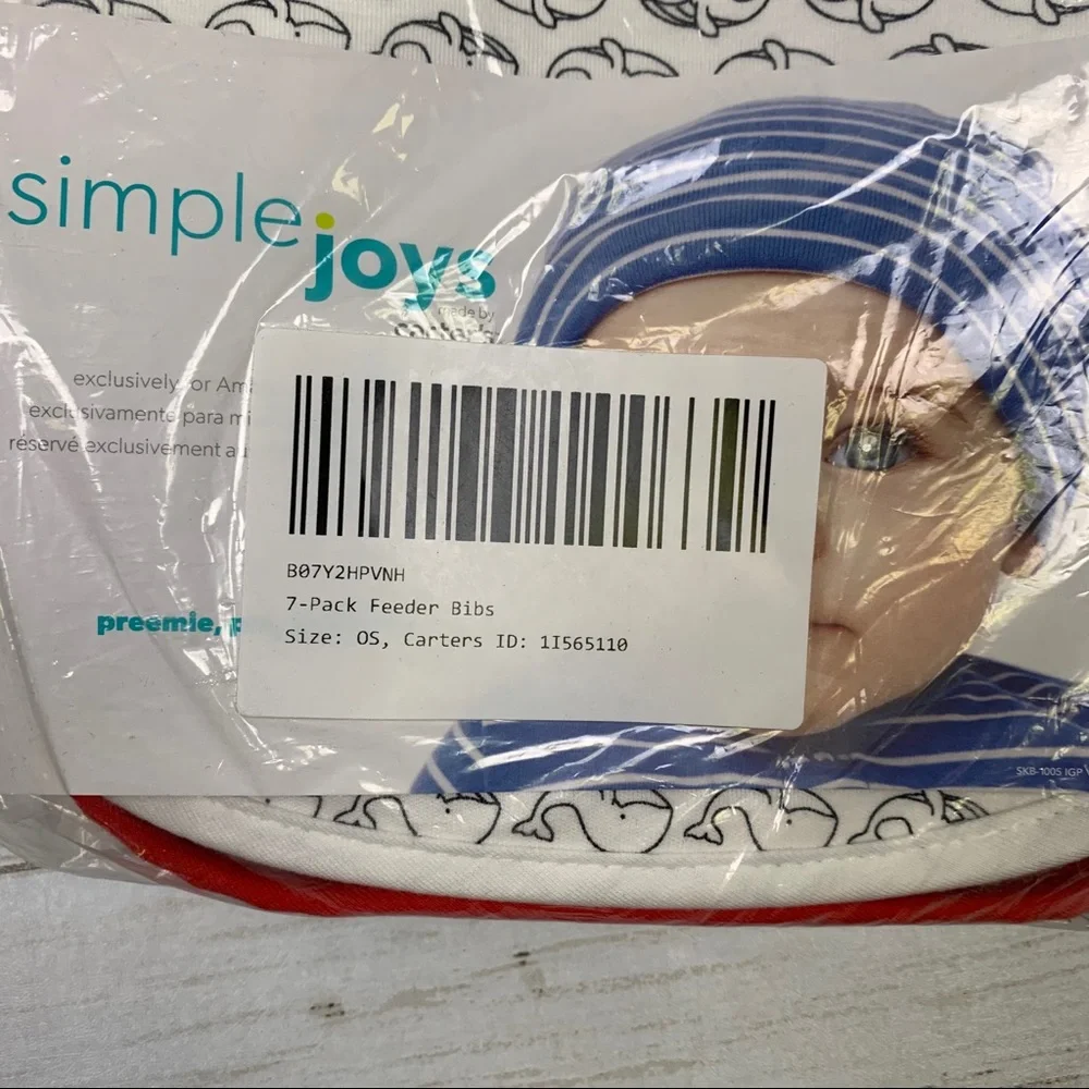 NEW Simple Joys by Carter's Baby Feeder Bibs 7